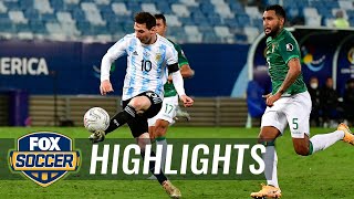 Messi nets two goals for Argentina in 41 win over Bolivia  2021 Copa America Highlights [upl. by Aropizt]