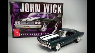 1970 Chevy Chevelle SS 396 John Wick Keanu Reeves 125 Scale Model Kit Build How To Assemble Paint [upl. by Arriek]