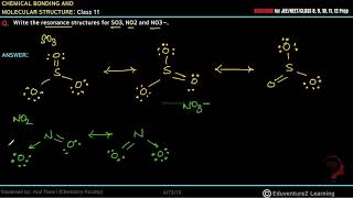 Write the resonance structures for SO3 NO2 and NO–3 [upl. by Bensen467]