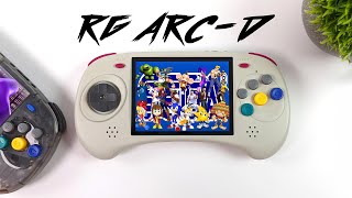 Anbernic RG ARC D First Look Handheld Sega Saturn EMU Console Hands On [upl. by Yllek]