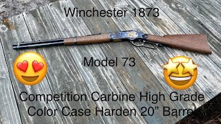 INITIAL SHOTS AND THOUGHTS OF THE WINCHESTER 1873 MODEL 73 COMPETITION CARBINE HIGH GRADE CCH 20quot BB [upl. by Freya]