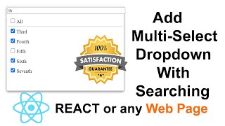 How To Create a MultiSelect Checkbox Dropdown with Searching in REACT JS OR on a Web Page [upl. by Zischke153]