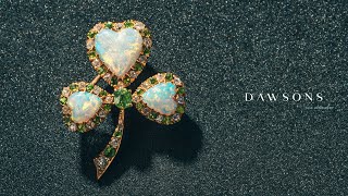 Late Victorian Opal amp Diamond Shamrock Brooch  Dawsons Fine Jewellery [upl. by Earb]