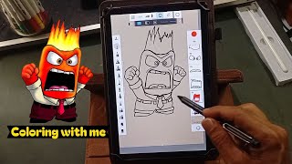 Coloring Anger inside out 2  Drawing Art [upl. by Carmencita500]