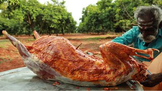 MUTTON inside KING FISH Recipe by Daddy Arumugam  Village food factory [upl. by Eugatnom]