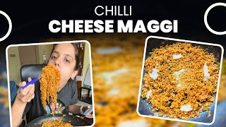 Cheese Chilli 🌶 Maggi Recipe 🤤 🔥  Simple Buttery Maggi Recipe at Home 😋😋  So Saute [upl. by Lleroj161]