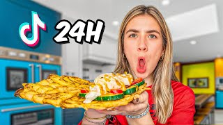 Ein Tag NUR TIKTOK Rezepte ESSEN 🔥🍔🍓 Beste Idee ever [upl. by Niel]