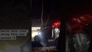 This Rzr literally gets swung around by a TREE 🌳🕺atv polaris canam trending fyp trend honda [upl. by Alithia]