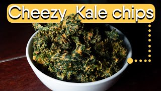 How to make Super Cheezy Vegan Kale Chips  Healthy recipe [upl. by Soinski]