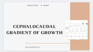 CEPHALOCAUDAL GRADIENT OF GROWTH [upl. by Zrike]