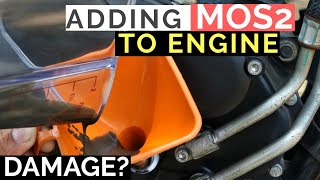 ADDING MoS2 ENGINE OIL ADDITIVE IN ENGINE  LIQUI MOLY MoS2 ADDITIVE REVIEW YAMAHA FZ 25 MOTORCYCLE [upl. by Carla]