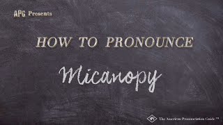 How to Pronounce Micanopy Real Life Examples [upl. by Neelhtac]