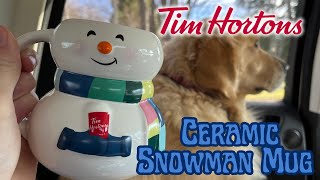 NEW 2023 Tim Hortons Ceramic Snowman Christmas Mug  Tim Hortons Taste Test [upl. by Fernando333]