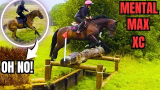 MENTAL MAX CROSS COUNTRY SCHOOLING  VERY EXCITED HORSES  VLOG 110 [upl. by Pedrick440]