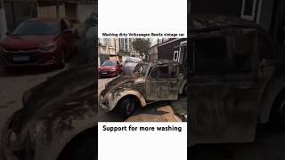 Washing dirty Volkswagen Beetle vintage car vintage punjabi washing share shortsfeed views [upl. by Savdeep]