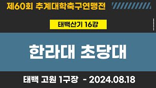 제60회 추계대학축구ㅣ한라대 vs 초당대ㅣ태백산기 16강ㅣ고원1구장ㅣ고원관광 휴양 레저스포츠도시 태백 제60회 추계대학축구연맹전ㅣ240818 [upl. by Oilenroc]