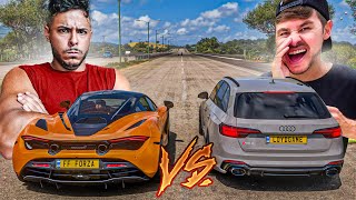 RACHA ENTRE MCLAREN 720S VS AUDI RS4  RENATO GARCIA VS RENAN FIORINI [upl. by Atsedom]