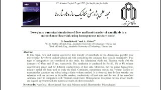 1 Twophase numerical simulation of flow and heat transfer of nanofluids in a microchannel heat sink [upl. by Ramirol]