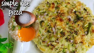 HOW TO MAKE RICE PIZZASIMPLE WAY OF USING LEFT OVER RICE EASY AND TASTY [upl. by Kile]