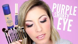 EYESHADOW LOOK 👁️ Smokey Purple Eye ShadowSense FAQ Tutorial Demo [upl. by Irakab]