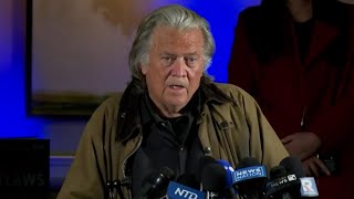 Steve Bannon full remarks after prison release in New York City Oct 29 2024 [upl. by Kele696]