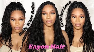 Eayon Hair 🔥Versatile INDIVIDUAL Crochet BOHO Locs With Body Wave Curls  Review [upl. by Durrace35]