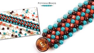 MultiRow Right Angle Weave Bracelet  DIY Jewelry Making Tutorial by PotomacBeads [upl. by Yolanthe]