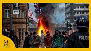 Over 400 arrested in UK riots as violence continues for seventh day [upl. by Aurthur822]