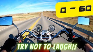 Yamaha Virago Test Ride  0 to 60 and Full Power Runs [upl. by Sholley]