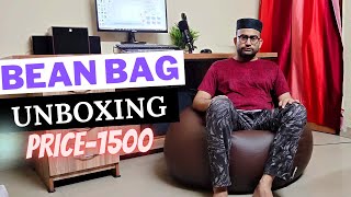 My First XXL BEAN BAG Unboxing amp Review  Fill bean bag at home Offline beans 2kg [upl. by Aluino]