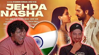 Americans React to Jehda Nasha An Action Hero  Ayushmann Nora Fatehi  Tanishk Faridkot Amar IP [upl. by Theis848]