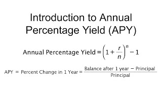 Introduction to Annual Percentage Yield APY [upl. by Ammamaria883]