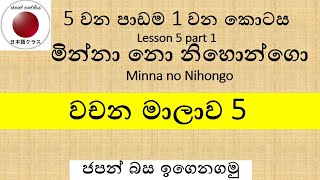 Minna no Nihongo Lesson5 Part1à·€à¶ à¶± à¶¸à·à¶½à·à·€ [upl. by Eissac]