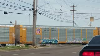 BNSF 4532 6895 amp Canadian National 5749 Freight Train [upl. by Ahsillek]