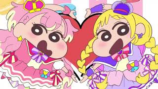 【ワンダフルプリキュアOP（TVサイズ）】クレヨンしんちゃんコラボイラストメイキング【クレしん】 [upl. by Neiman]