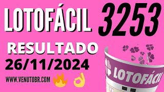 🍀 Resultado Lotofácil 3253 [upl. by Harness]