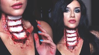 Trucco HALLOWEEN FACILE SFX Makeup Tutorial ZOMBIE Cut Throat  None Fashion and Beauty [upl. by Leugar222]