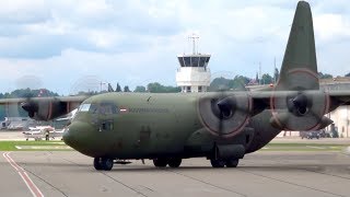 Lockheed C130 Hercules Austrian Air Force  StartUp amp TakeOff  Low Pass at Bern [upl. by Zoba]