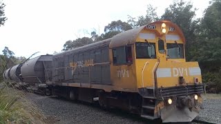 TasRail DV1 TR01 Cement train Coal Hill Road [upl. by Ena399]