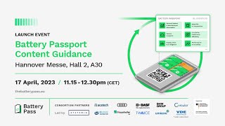 Battery Passport Content Guidance Launch at Hannover Messe [upl. by Adnaluoy616]