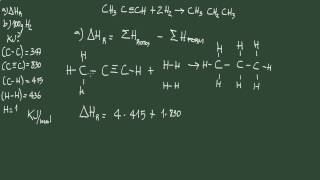 2 Ejercicio II termodinámica cálculo de la entalpía a partir de las energías de enlace [upl. by Kcirrej]
