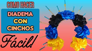 DIADEMA CON CINCHOS  COMO HACER  FÁCIL [upl. by Stanton]