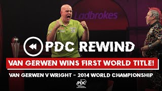 MVGs FIRST WORLD TITLE Van Gerwen v Wright  2014 World Championship Final [upl. by Emma]