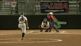 UTEP Injured Senior with a hit in the CUSA Softball Championship [upl. by Rakia]