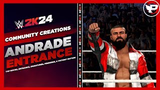 Andrade WWE 2K24 Entrance Top Moves Signatures Finishers amp Victory Motion [upl. by Haerle88]