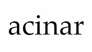 How to Pronounce acinar [upl. by Ahlgren]