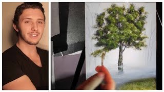 How to paint trees branches and leaves A basic speed painting tutorial of a tree [upl. by Anyaled]