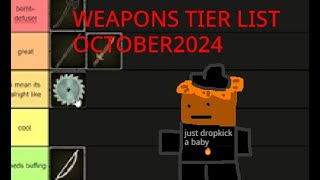 TIMEBOMB MADNESS WEAPONS TIER LIST OCTOBER 2024 [upl. by Sholes]