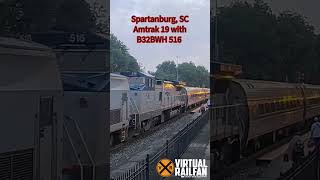 Spartanburg SC Amtrak 19 with B32BWH 516 shorts [upl. by Ursas665]