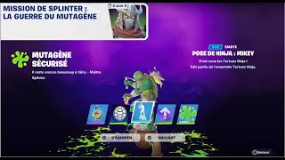 COMMENT ACCOMPLIR LES QUÊTES TORTUES NINJA PHASE 2 ON SÉQUIPE MISSION DE SPLINTER SUR FORTNITE [upl. by Aisats]